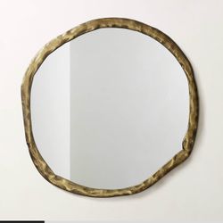 Abel Brass Round Wall Mirror 34"
