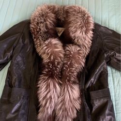 Real Fox And Leather Women’s Coat
