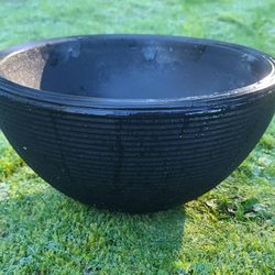 Thick Resin Black Flower Bowl 