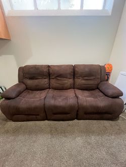 Brown reclinable couch