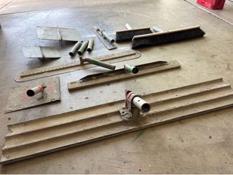 Concrete tools & steel stakes