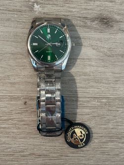 AJ USA Men’s luxury watch green and silver with tags
