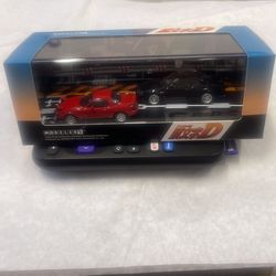 1:64 Modellers Initial D  Vol II SUETSUGO TOORU ROADSTER NA6Ce &  ATSURO KAWAI SKYLINE ER 34