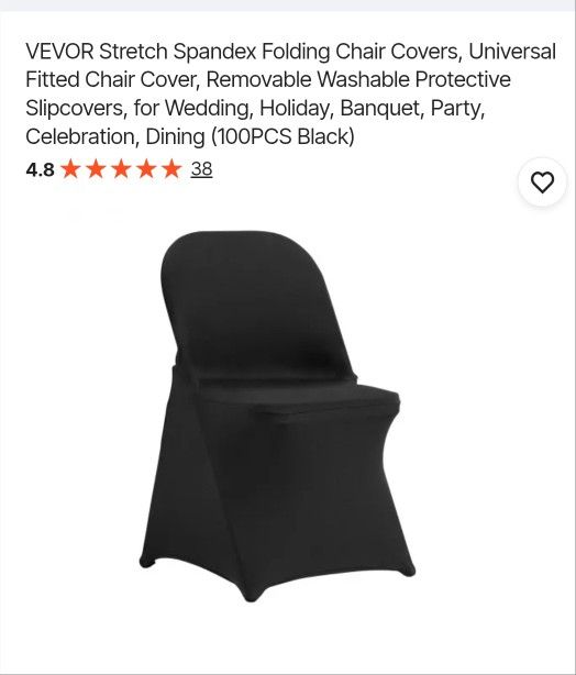 100 Black Chair Covers