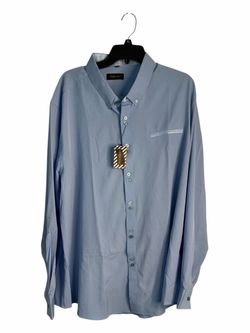 DiBanGu Men's light blue Long Sleeve Dress Shirt Size XXL