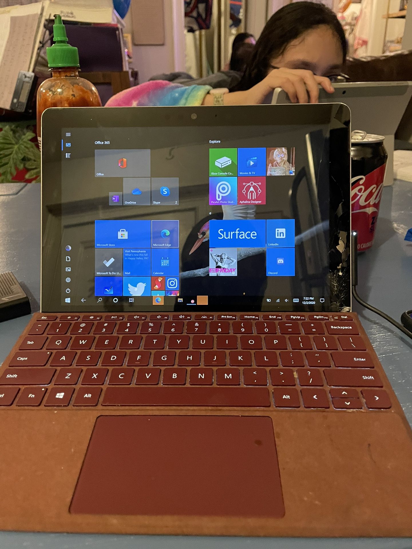 Surface Go With Keyboard Cracked Screen