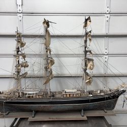 Ship model sail boat (60”L, 40”H, 20”W) CUTTY SARK , real copper on outer hull, handmade 5ft long