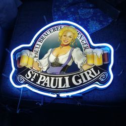 St PAULI  GIRL Neon Works Great ! Came From Paso Robles California 