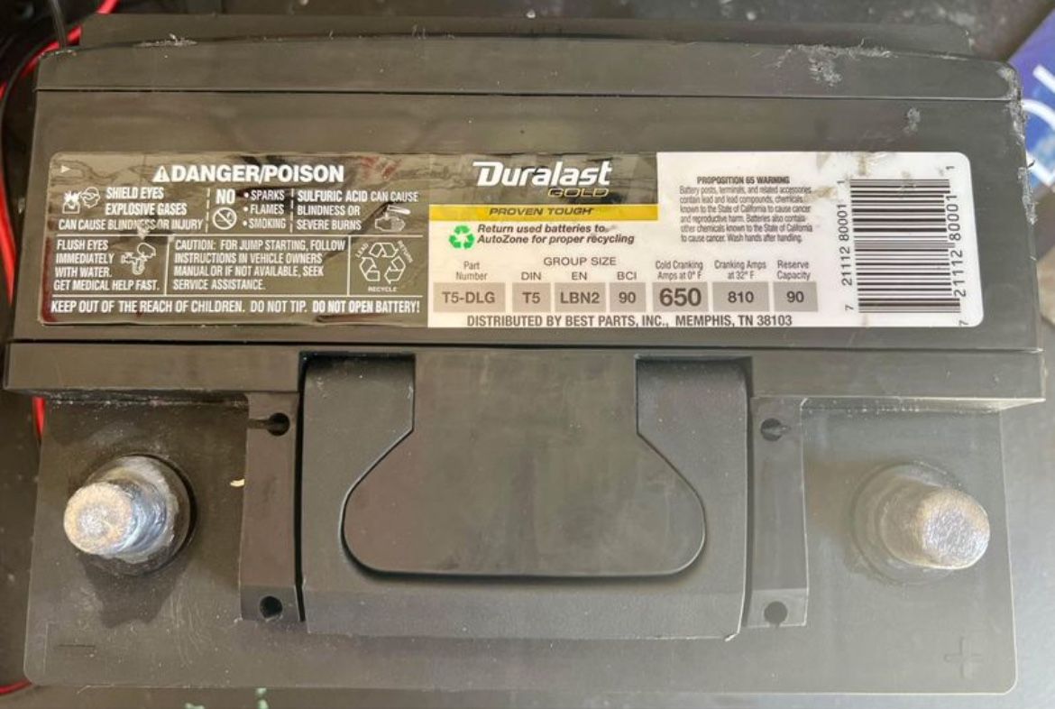 Duralast Gold Battery BCI Group Size 90 650 CCA T5-DLG