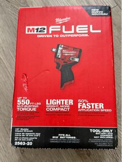M12 FUEL 12V Lithium-Ion Brushless Cordless Stubby 1/2 in. Impact Wrench (Tool-Only)