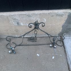 Blacksmith Made Hand Forged Chain Double Arm Hanging light