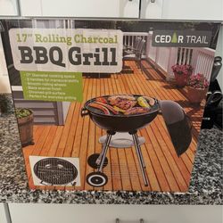 Cedar Trail 17” Charcoal Rolling BBQ Grill