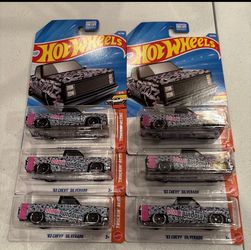 6 pack black widow 83 Chevy Silverado hot wheels