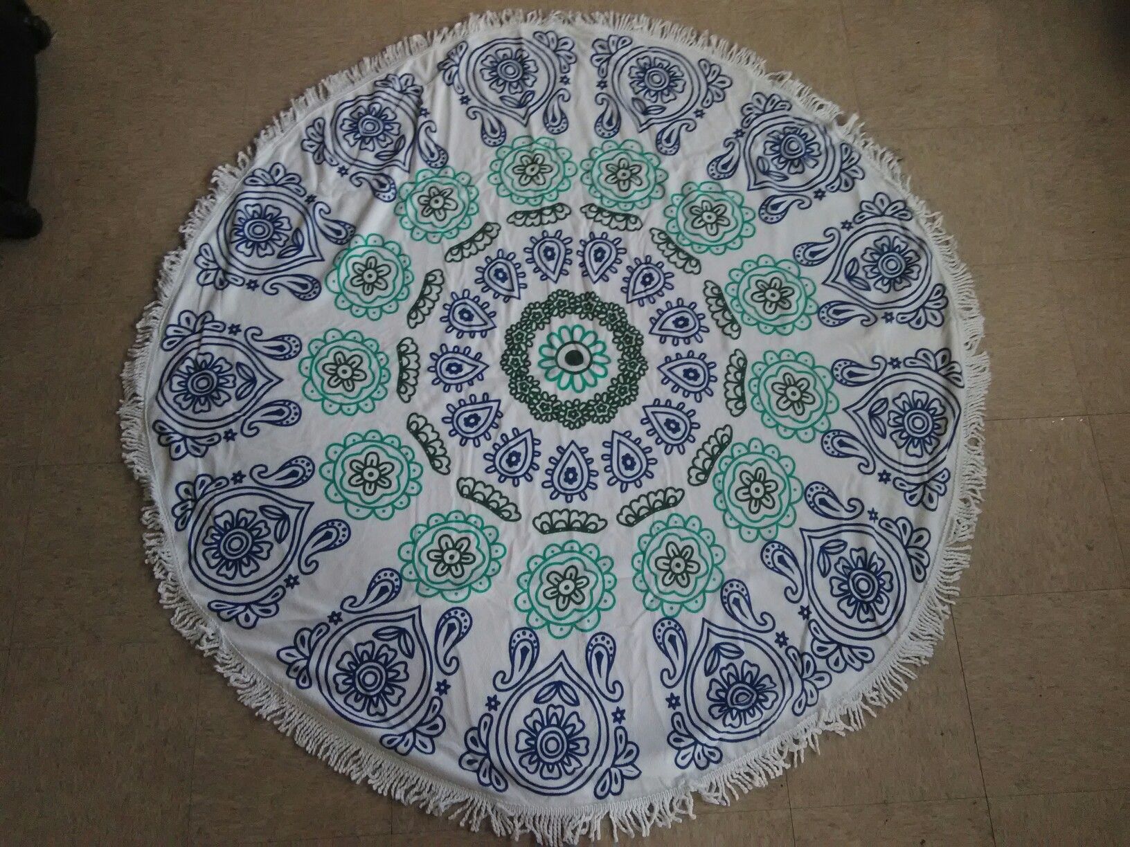 Round Indian Mandala Beach Shawl Towel