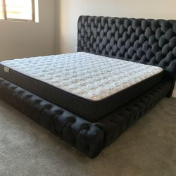 New In Box King Bed Frame With Mattress (Read Description Below)