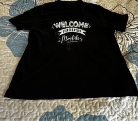 Welcome Foolish Mortals Black Graphic T-Shirt