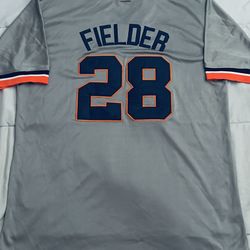 2X Size: This is a Detroit Tigers baseball jersey featuring the name "Fielder" and the number 28. 