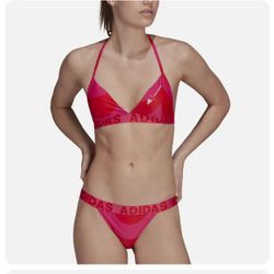 Adidas Marimekko Bikini Padded Cups Sport Casual Swimming Costume Pink Red