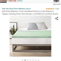 2 " Memory Foam Topper Queen