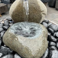 26” Custom Carved & Drilled Natural Rock Water Fountain & Bird Bath Complete Package ⛲️