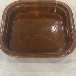 Replacement brown stoneware insert for a Sunbeam Crocker Frypan. 12.5”x 12.5”