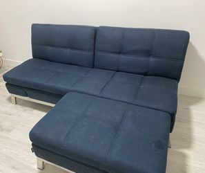 Coddle Convertible Couch With Ottoman Navy Blue