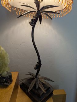 Maitland Smith Bronze Monkey Table Lamp