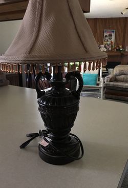 Antique lamp still works and is quite heavy