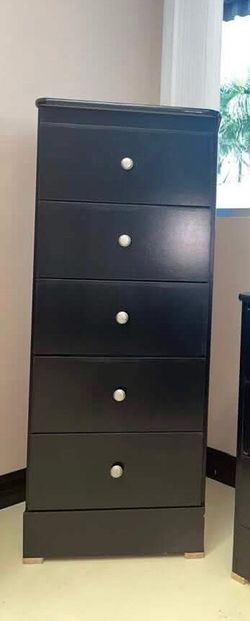 Slim 5 Drawer black color with rails