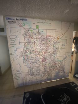Large Las Vegas Road Map Wall Poster