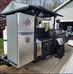 2023 Custom Dual 250-Gal Reverse Flow BBQ Smoker Trailer & Food Business – Fully Loaded Turn-Key Setup