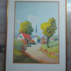 Watercolor Vintage Original Painting