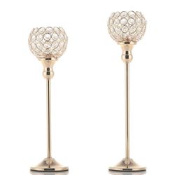 🌟 $30 VINCIGANT Gold Crystal Candle Holders Set Of 2