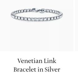 Tiffany & CO Box Chain Bracelet With Box, Dust Bag