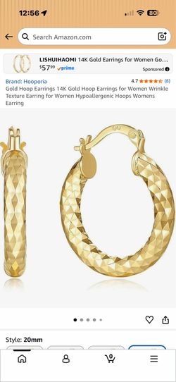 14k gold women’s earrings hoop
