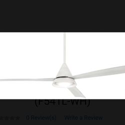 Minka Aire Cone 54" Outdoor Wet White Ceiling Fan with LED Light - White Blades (F541L-WH) - Retails For $720
