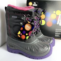 Kodiak Girls Cali Glo Snow Boots Grey / Purple Passion - Size 6 37 New In Box