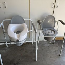 Free!! Commode Portable Toilet Over Toilet Seat