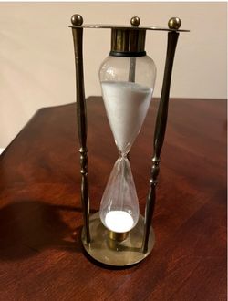 Brass and Glass Hourglass Sand Timer