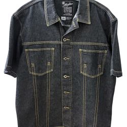 Vintage Karl Kani 90s Hip Hop Chore Denim Jean Men's Shirt Jacket Size XL