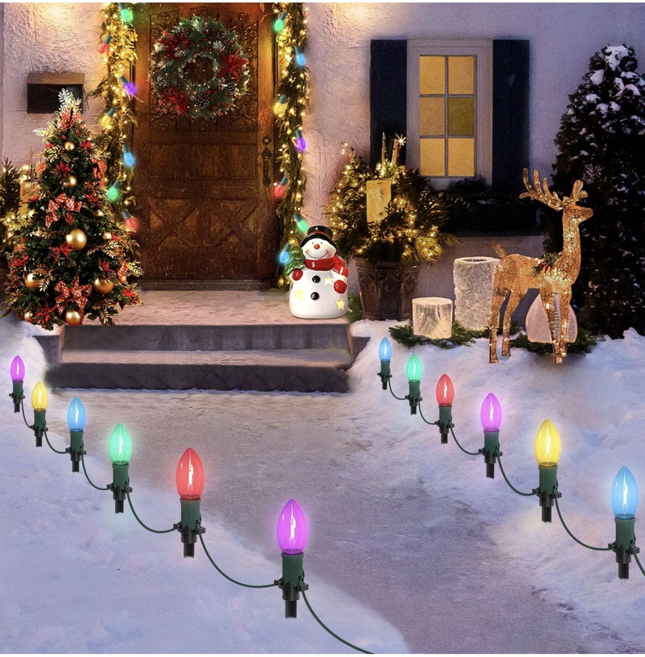 45Ft C9 Led Christmas Pathway Lights Outdoor
