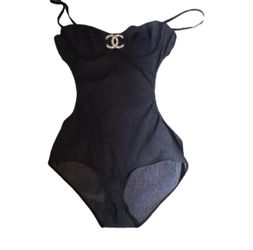 Chanel Vintage Swimsuit One Piece  Size Small