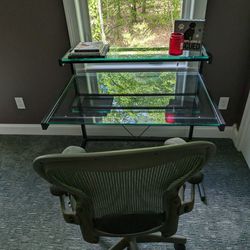 Metal And Glass Desk