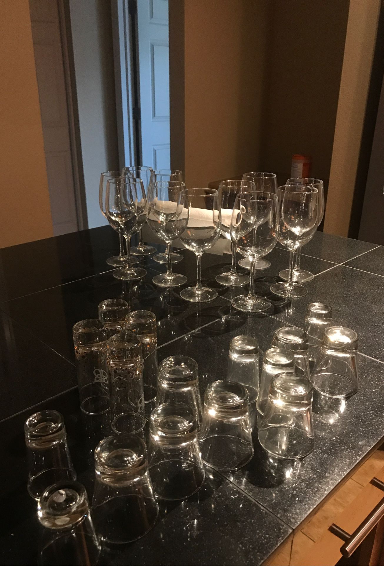 Free wine glasses and shot glasses