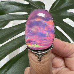 Large Aurora Opal Ring 