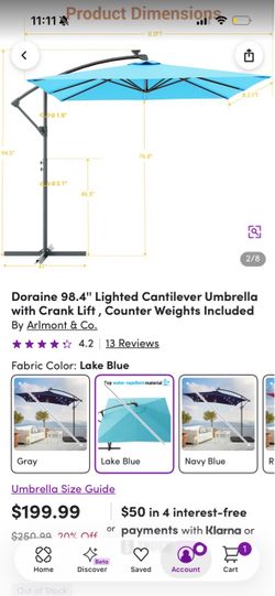 BLACK Large Patio Umbrellas (x2)