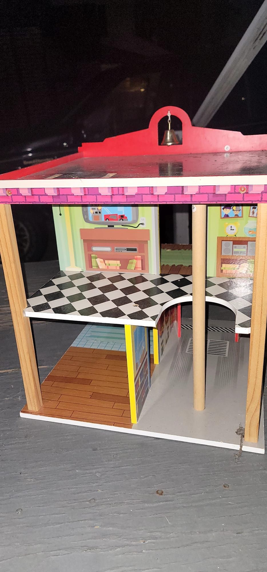 Wood Firehouse Toy