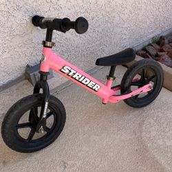 Pink Strider Balancing Bike Kids Baby Toddler Balance Toy