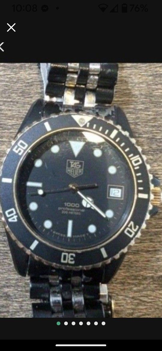 Tag Heuer Professional 1000 PvD Black Quartz Dive Watch