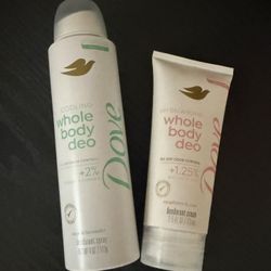 Whole Body Deodorant By Dove Spray Deodorant & Cream Deodorant Bundle 